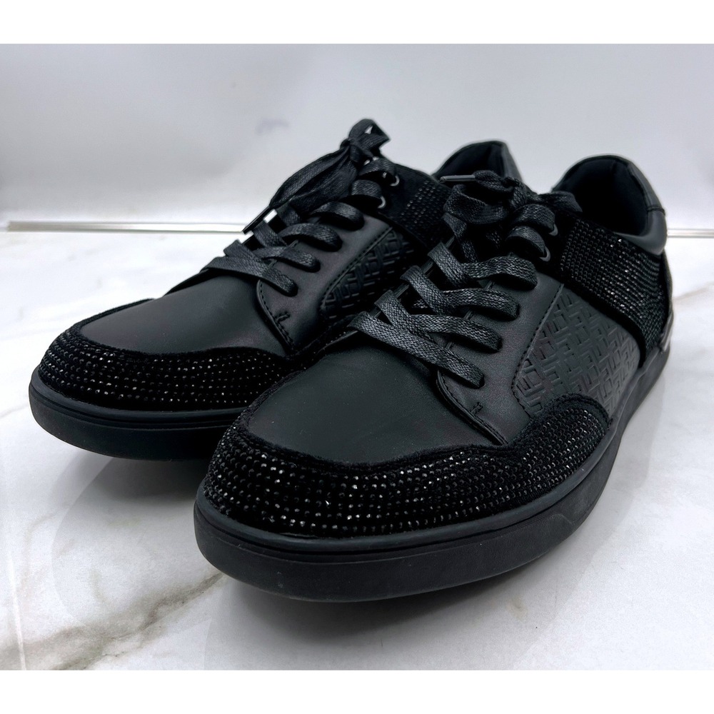 La Milano Brockton Sneaker Shoes Men's Size 12 Black Rhinestone Fashion Sneakers